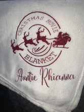 Load image into Gallery viewer, Personalised Christmas Movie snuggle blanket - 3 colours - GLITTER print