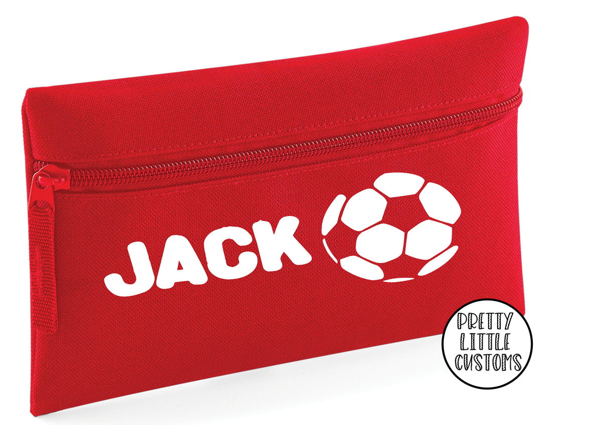 Personalised football pencil case your name Pretty Little Customs