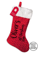 Load image into Gallery viewer, Personalised 1st Christmas Stocking - script print