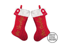 Load image into Gallery viewer, Personalised Christmas Stocking - Couples Set - Mr/Mr, Mr/Mrs, Mrs/Mrs - script print