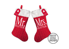 Load image into Gallery viewer, Personalised Christmas Stocking - Couples Set - Mr/Mr, Mr/Mrs, Mrs/Mrs
