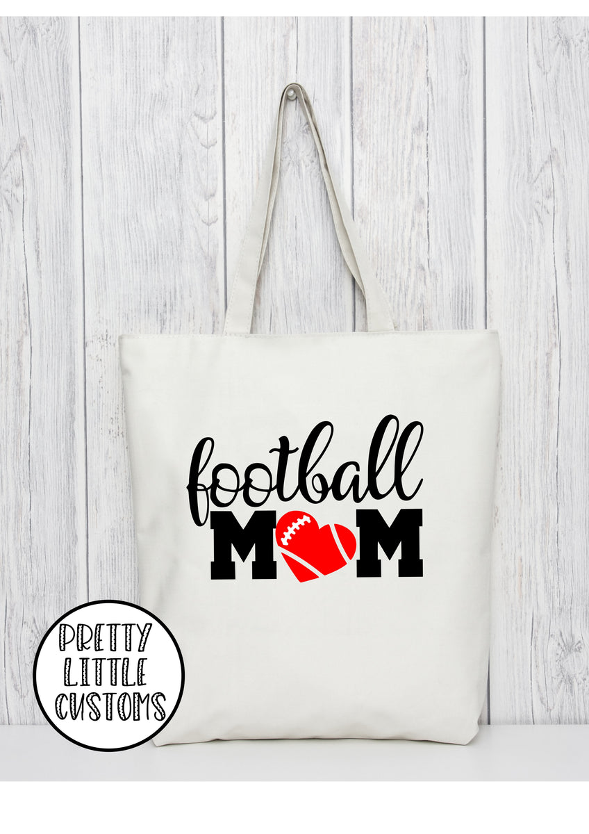 Football Mum Mom print tote bag Pretty Little Customs