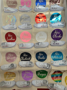 Personalised bridal party wedding shoes, trainers, pumps - 21 colours - matching bag and laces available