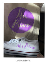 Load image into Gallery viewer, Personalised bridal party wedding shoes, trainers, pumps - 21 colours - matching bag and laces available