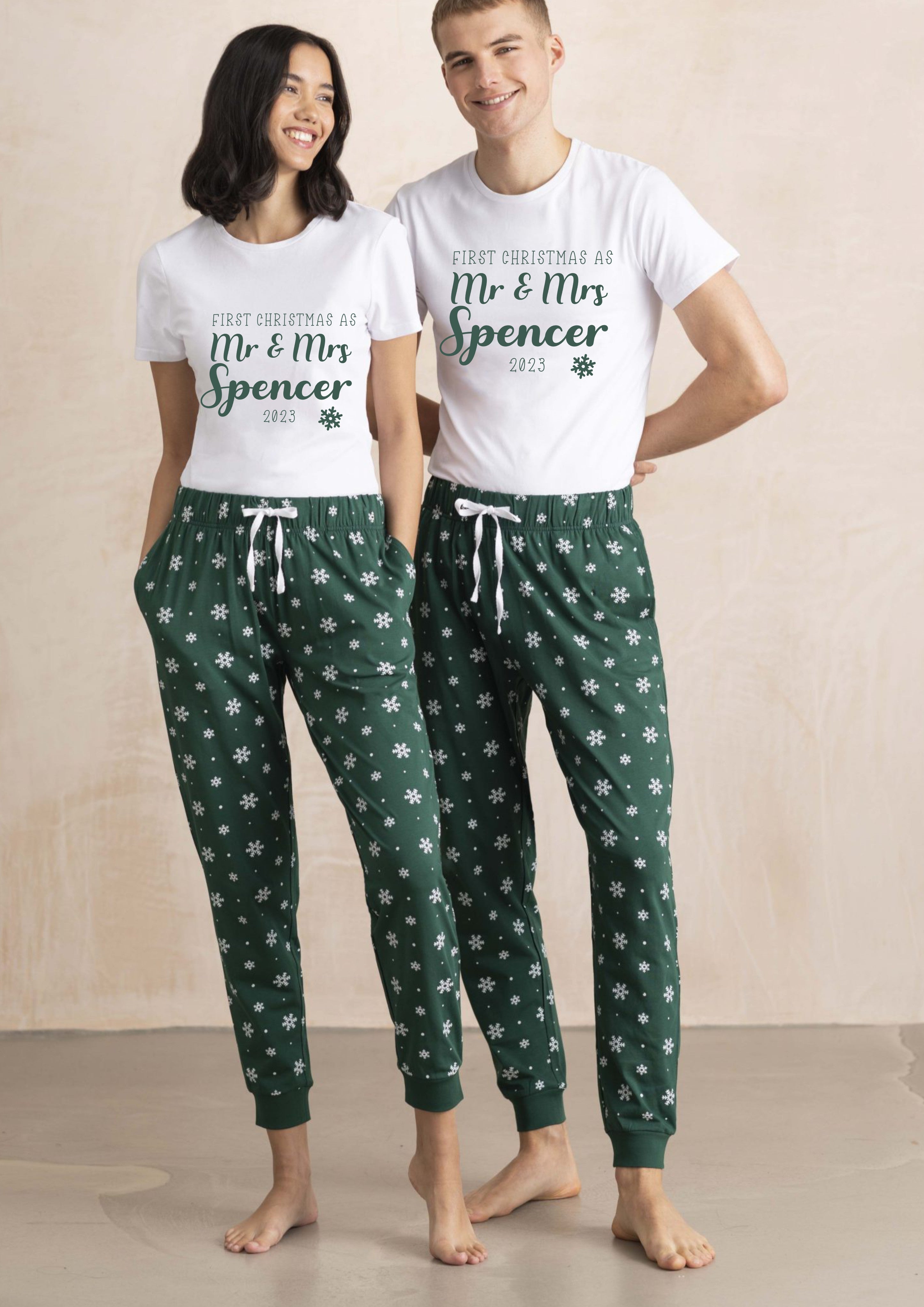 Mr And Mrs Christmas Santa Hat Pyjamas,Personalised Couples Christmas outlet Matching Pyjamas Set,His And Hers Matching Christmas Pyjamas