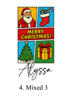 Load image into Gallery viewer, Personalised Santa Sack Christmas Gift Bag for Custom Name comic book style