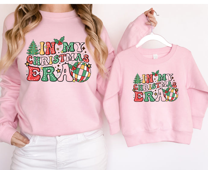 Family matching xmas sweaters sweatshirts jumpers festive -In my Chistmas Era! - baby pink