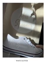 Load image into Gallery viewer, Personalised bridal party wedding shoes, trainers, pumps - 21 colours - matching bag and laces available