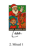 Load image into Gallery viewer, Personalised Santa Sack Christmas Gift Bag for Custom Name comic book style