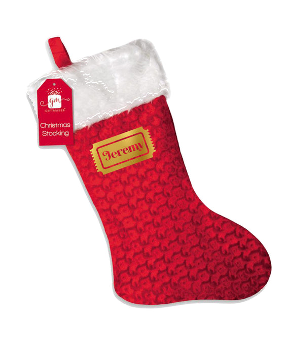 Personalised Christmas Stocking - matching Polar Express ticket style