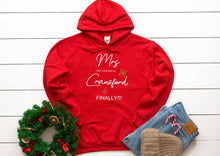 Load image into Gallery viewer, Personalised first Christmas as Mrs (your name) FINALLY!!! - red hoody