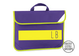 Personalised kids initials, block design book/homework bag - purple