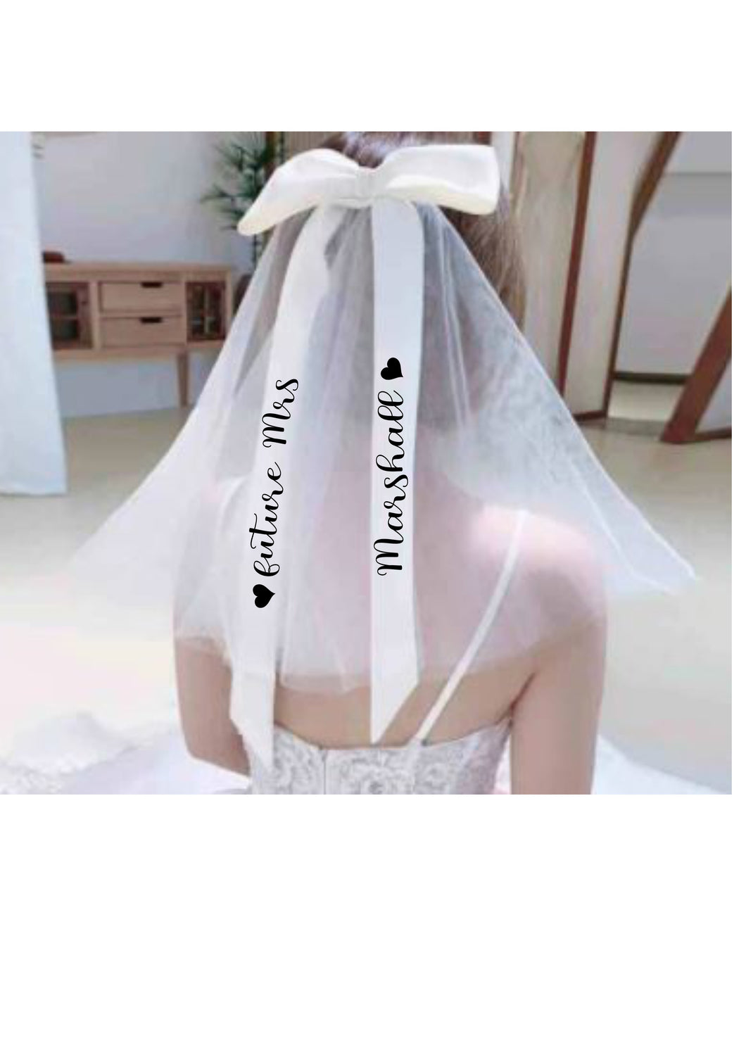 PRE ORDER - Personalised future Mrs (Your Name)  hen party veil - bow