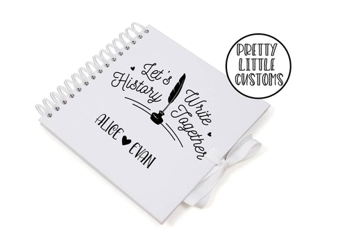 Personalised print wedding guest book - let's write history together, your names
