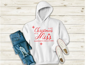 Personalised Last Christmas as a Miss #yournametobe snowflake print white hoody