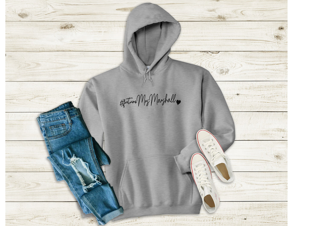 Personalised # Future Mrs (your name) grey hoody