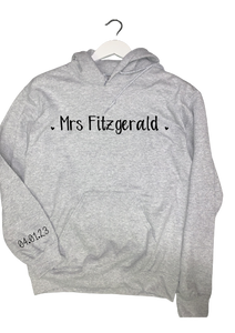 Personalised Future Mrs (your name) & wedding date  hoody - grey or pink
