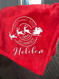 Personalised Christmas Movie snuggle blanket - 3 colours - GLITTER print
