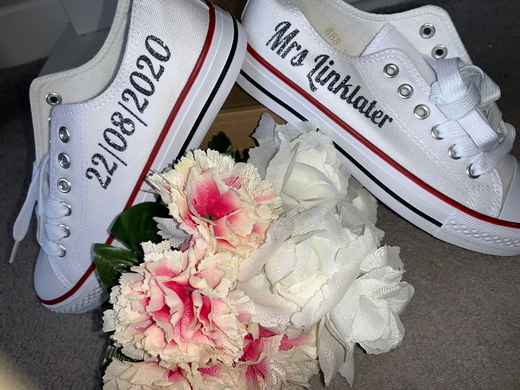 Bridal party trainers / shoes / converse iron on vinyl transfers / decals - standard or glitter