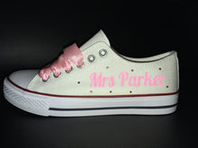 Load image into Gallery viewer, Pale Pink Ribbon Laces For Canvas Trainers