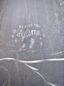 Personalised Future Mrs (Your Name) hen party veil - daisy