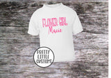 Personalised Flower Girl print kids name t-shirt