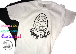 Happy Easter colour in egg design kids t-shirt