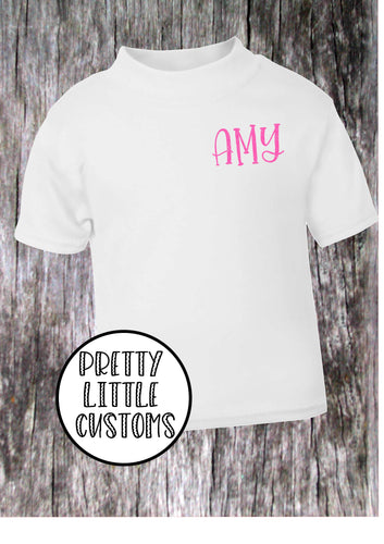 Personalised Kids GLITTER name t-shirt