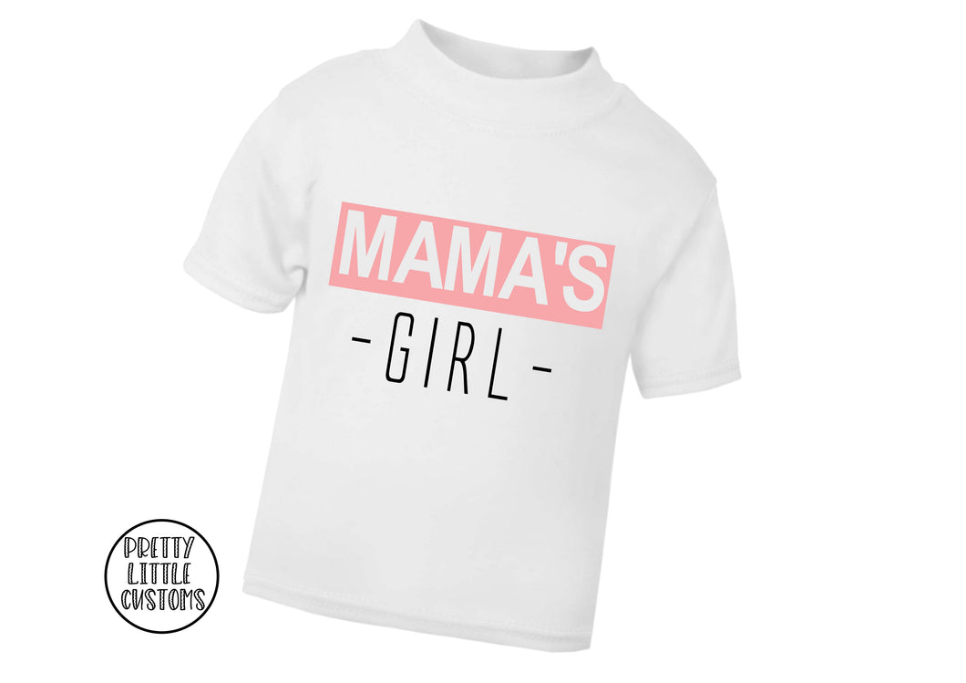 Mama's Girl print kids t-shirt - white/pink