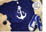 Nautical anchor Bride glitter print hen t-shirt
