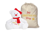 Last Christmas as a Miss Christmas bear & Santa sack gift set
