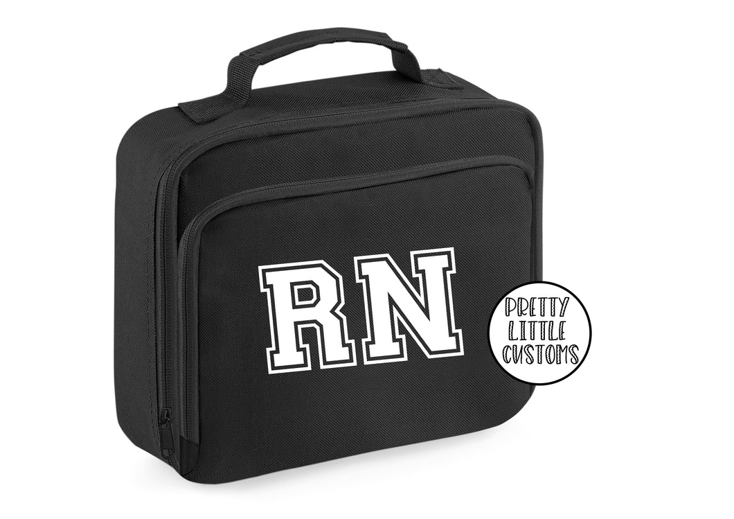 Personalised kids initials lunch bag - black