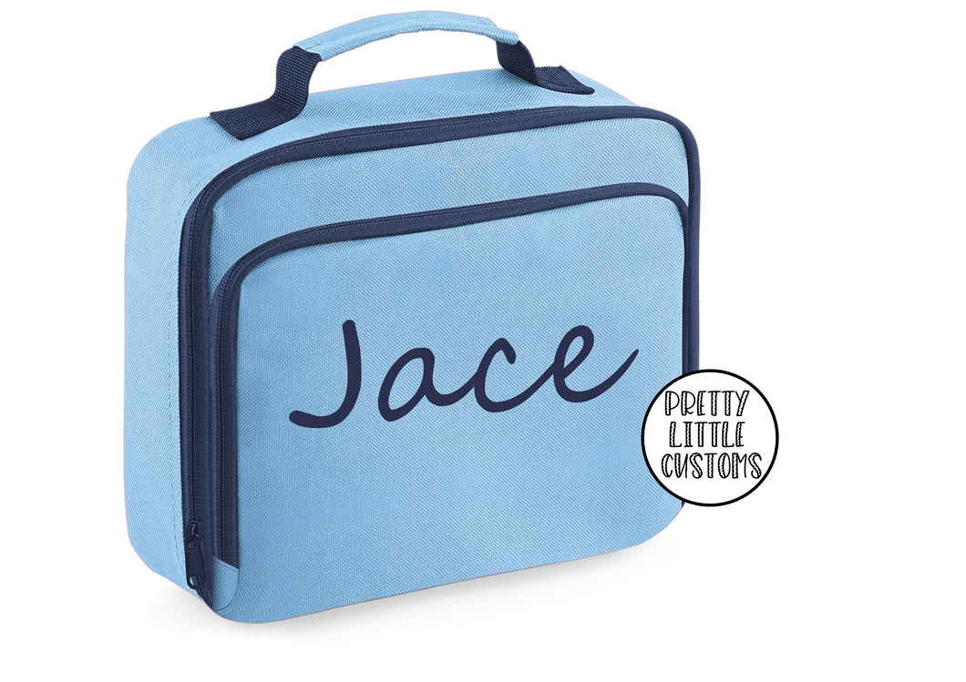 Personalised kids name lunch bag - pale blue