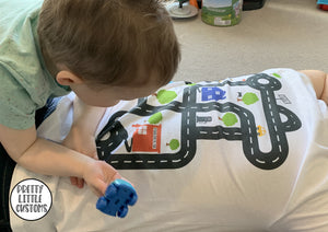Father's day road car play-mat interactive t-shirt
