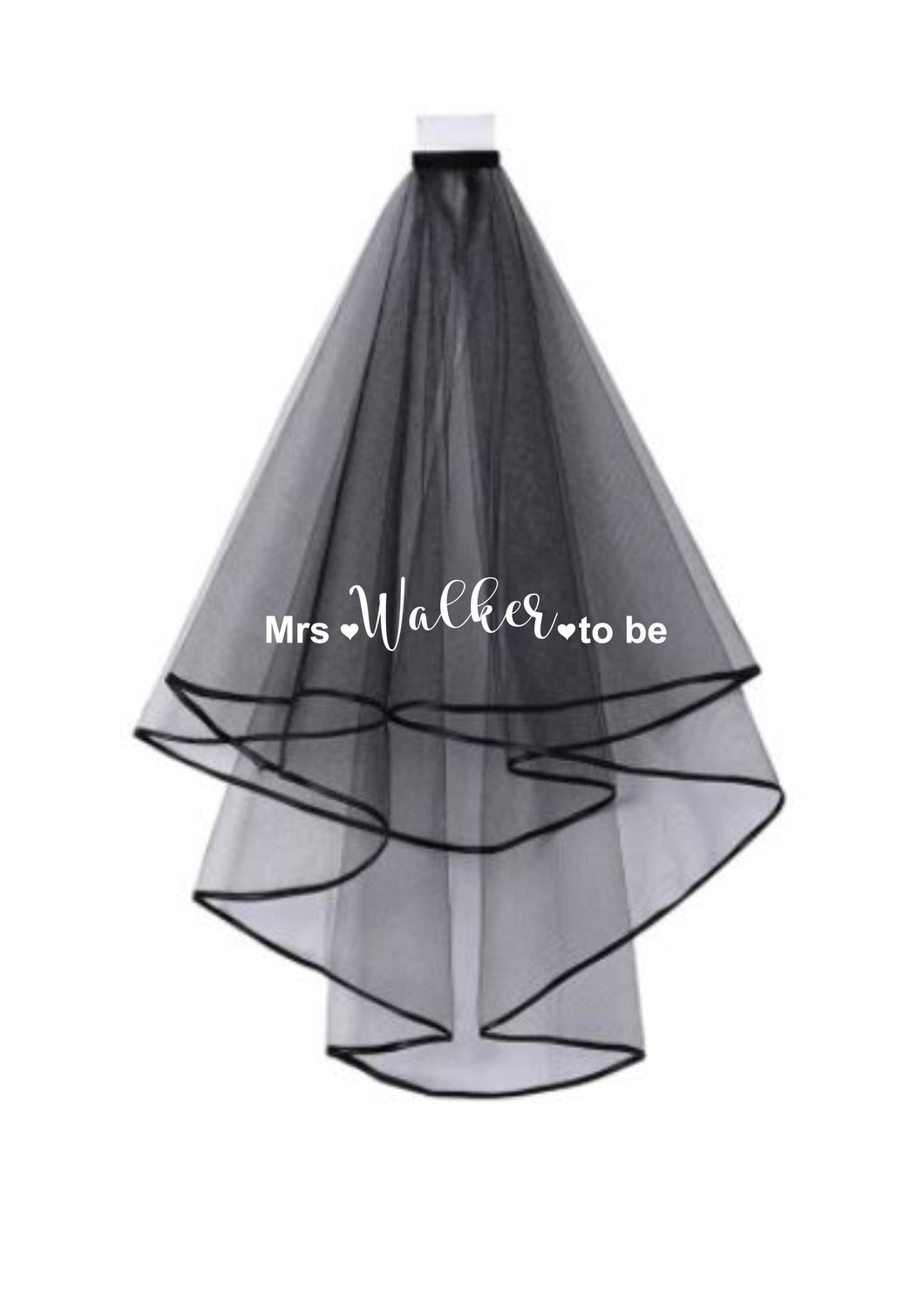 PRE ORDER - Personalised Mrs (Your Name) to be hen party veil - BLACK