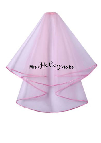 PRE ORDER - Personalised Mrs (Your Name) to be hen party veil - PINK