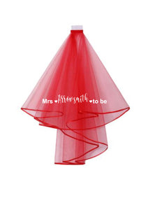 PRE ORDER - Personalised Mrs (Your Name) to be hen party veil - RED