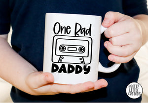 One rad Daddy cassette tape print mug