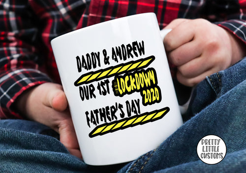 Personalised our 1st Father's Day #lockdown2020 print mug