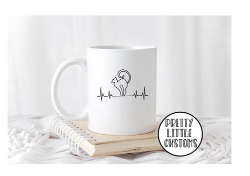 Cat pulse print mug