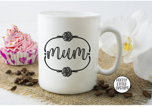 Mum slogan rose print mug