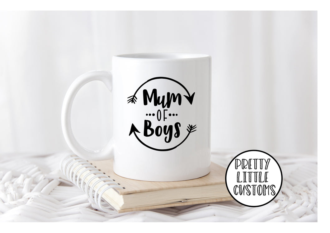 Mum of boys print mug
