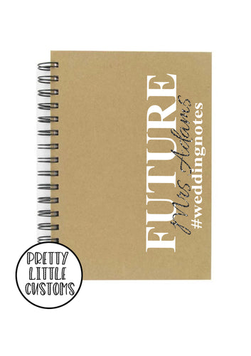 Personalised glitter print wedding planner a5 notebook - Future mrs (your surname) #weddingnotes