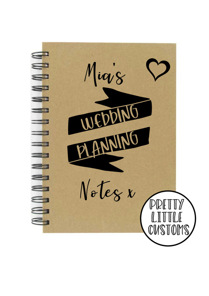 Personalised (Your Name)'s wedding planning notes a5 notebook