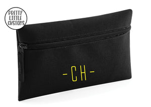 Personalised initials pencil case - black