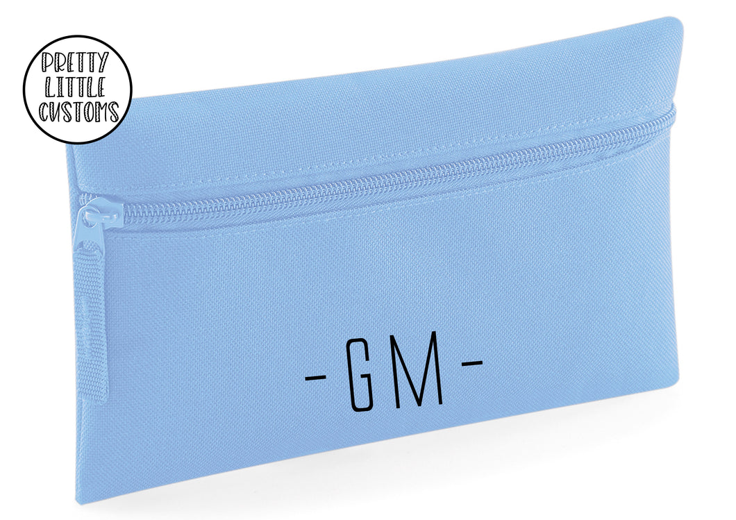 Personalised initials pencil case - pale blue