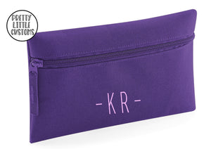 Personalised initials pencil case - purple