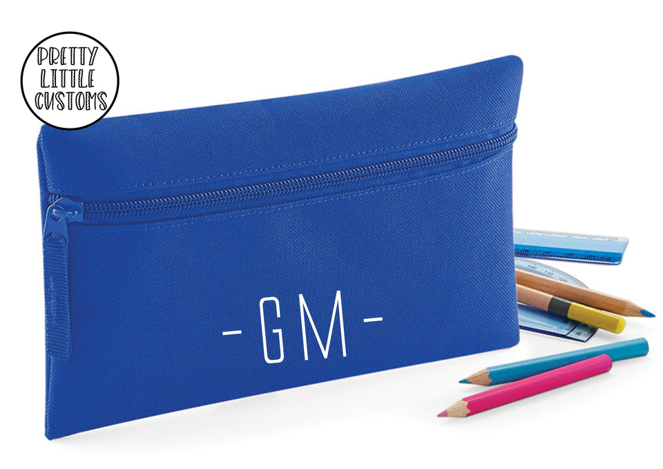 Personalised initials pencil case - royal blue
