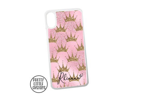 Personalised name Phone Cover -  princess crowns