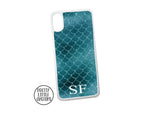 Personalised initials Phone Cover -  mermaid scales